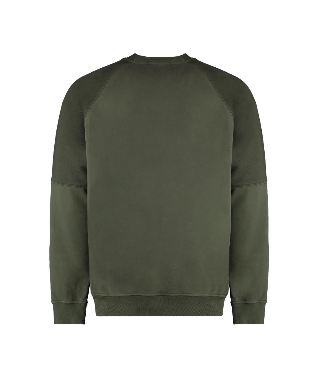STONE ISLAND Зеленый хлопковый джемпер / свитер, фото 2