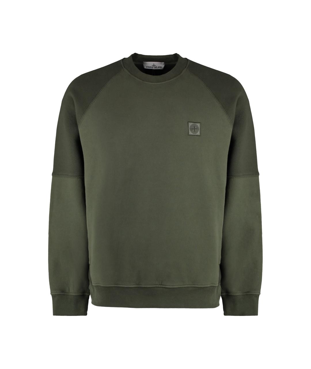 STONE ISLAND Зеленый хлопковый джемпер / свитер, фото 1