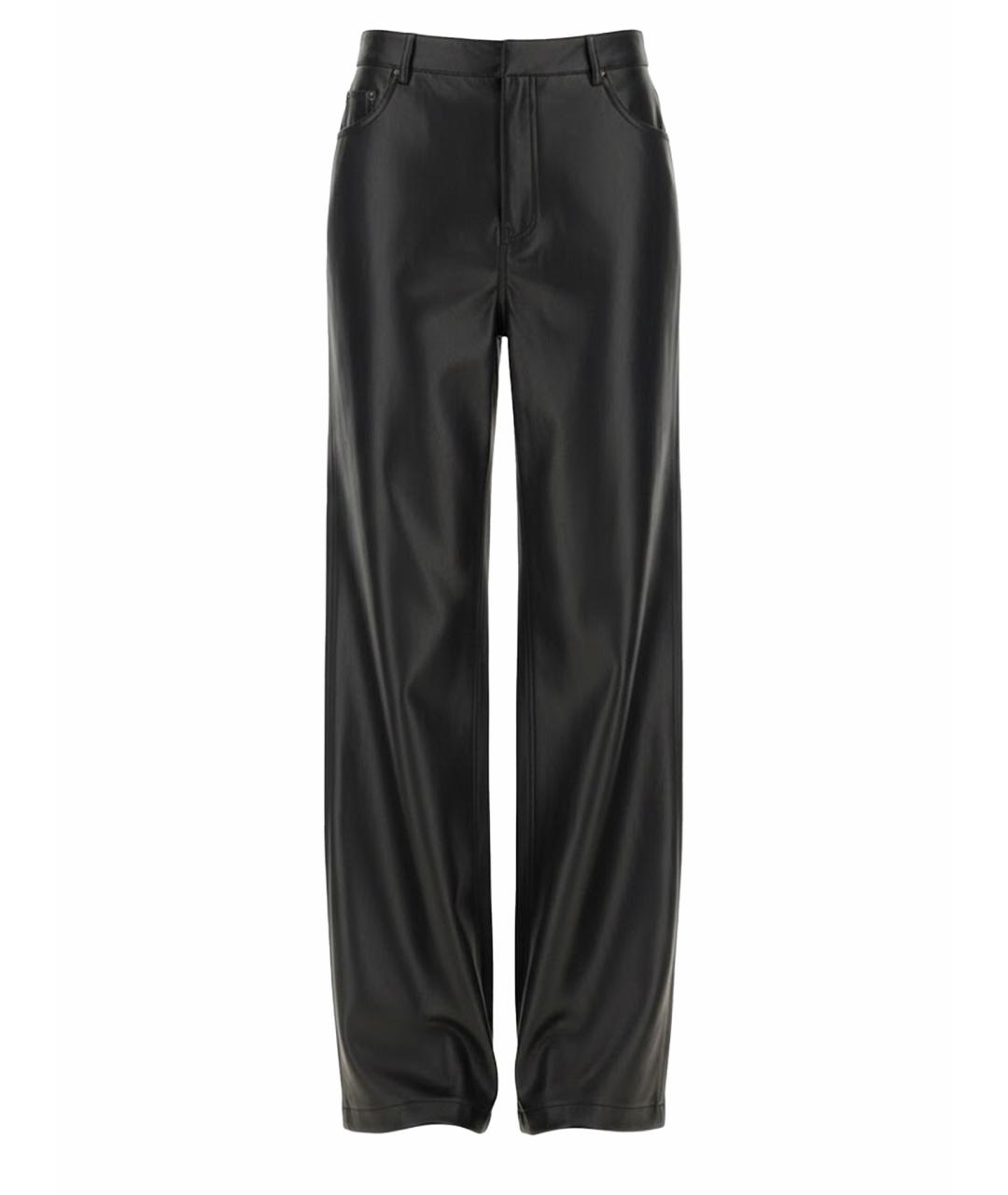 ROTATE Черные полиэстеровые прямые брюки, фото 1