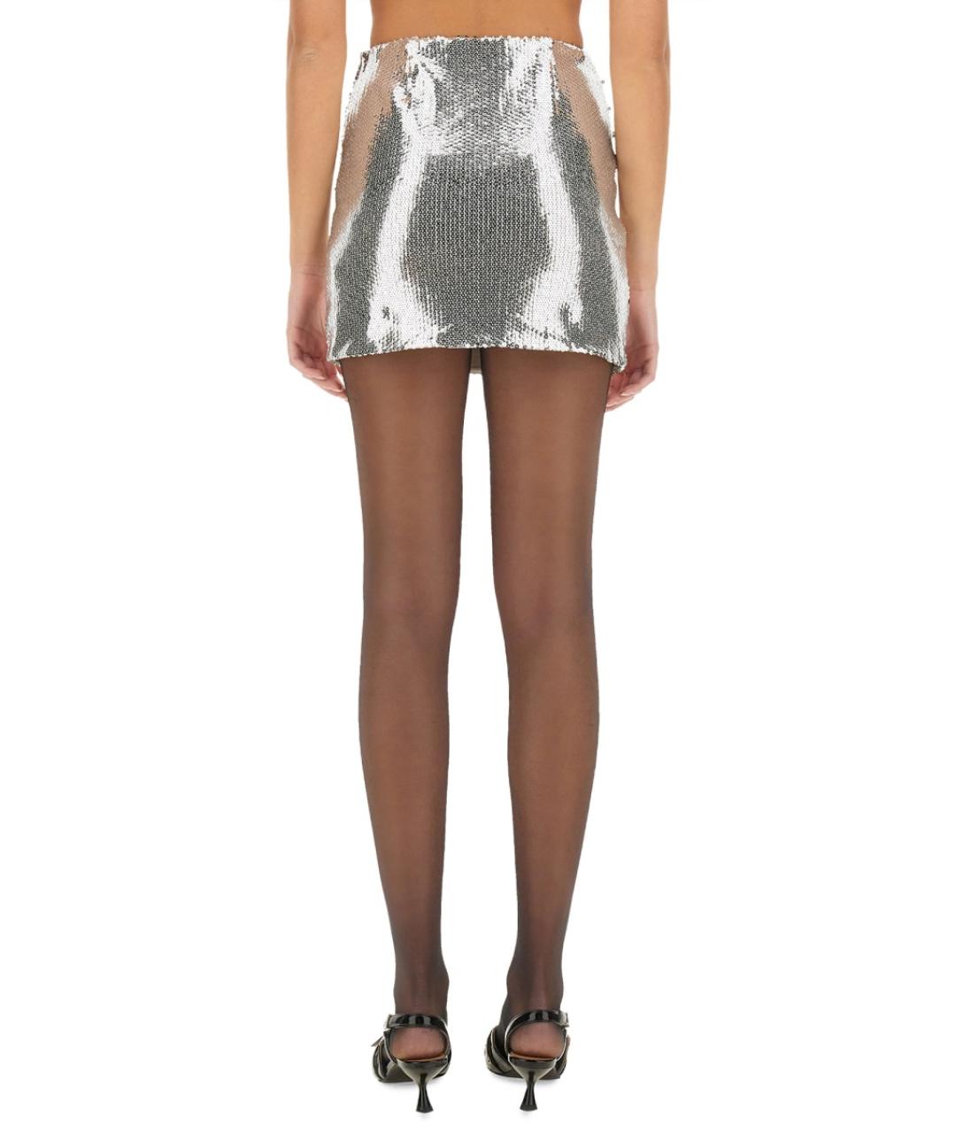 ROTATE Серебряная полиэстеровая юбка мини, фото 2
