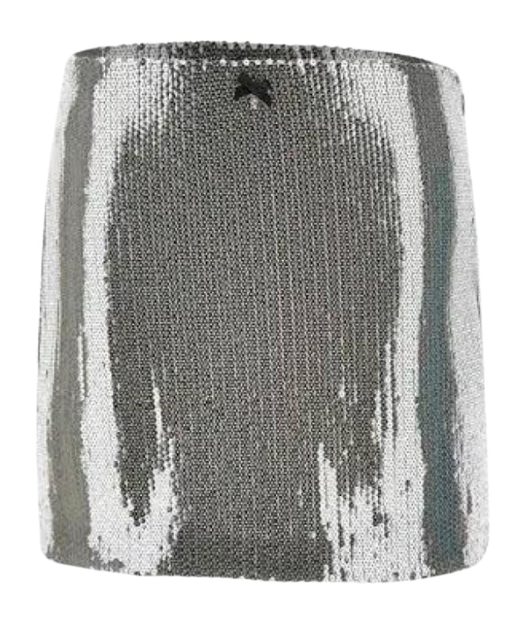 ROTATE Серебряная полиэстеровая юбка мини, фото 1