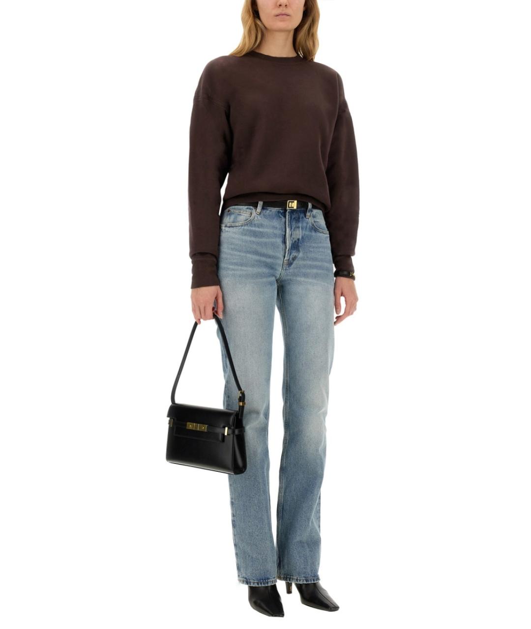 SAINT LAURENT Коричневый хлопковый джемпер / свитер, фото 3