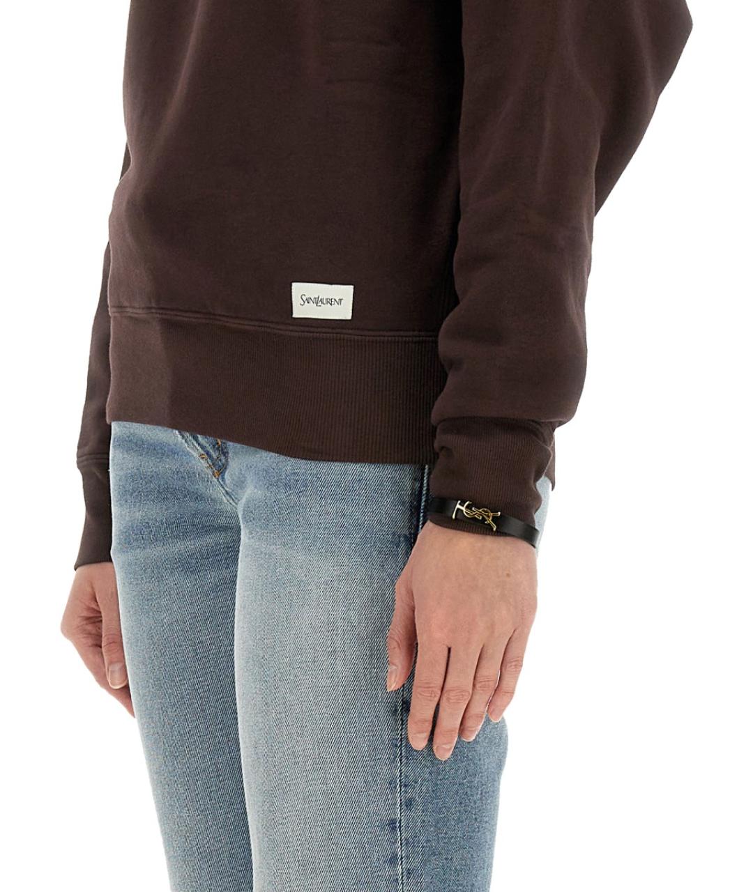 SAINT LAURENT Коричневый хлопковый джемпер / свитер, фото 5