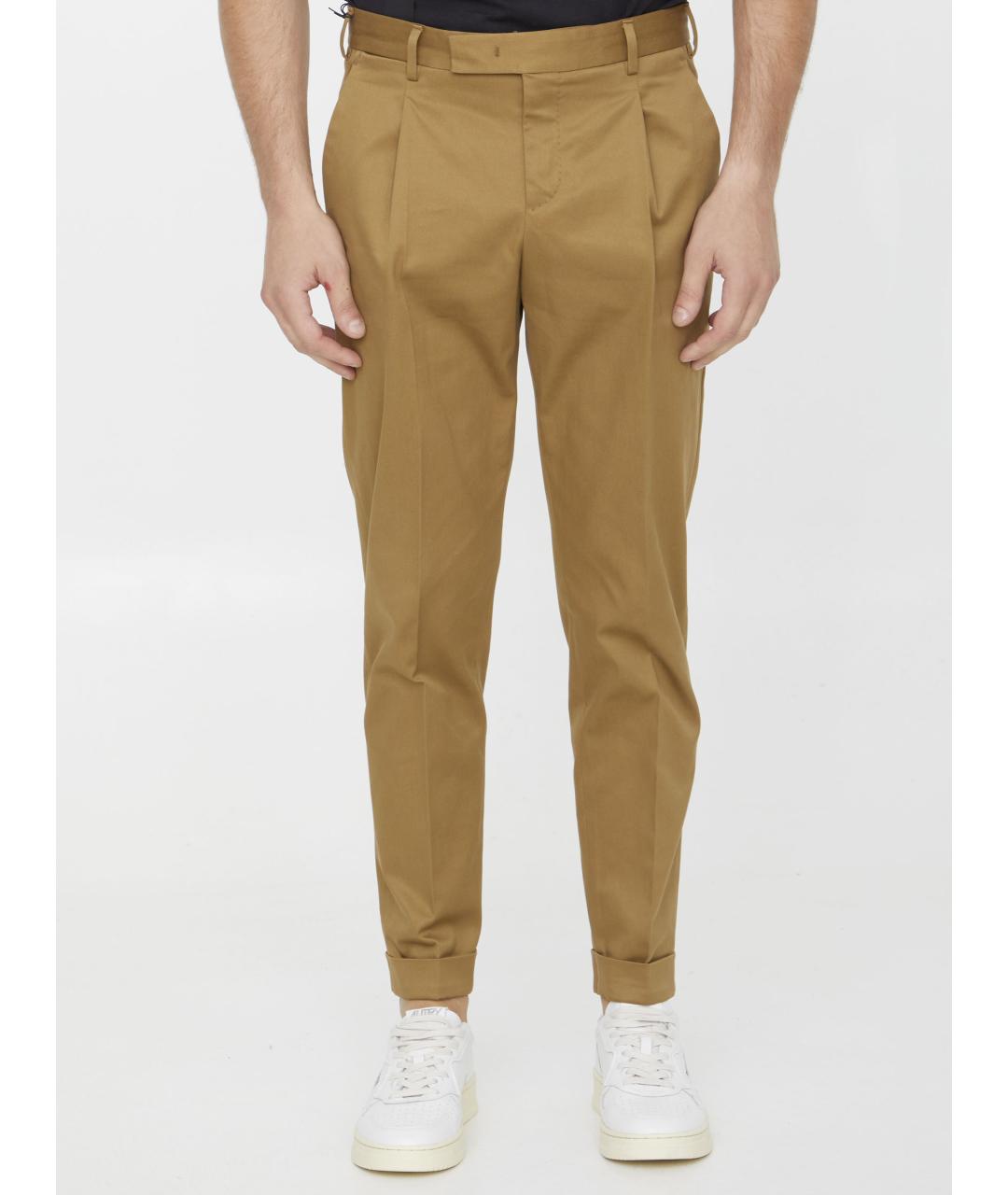 PT TORINO Бежевые хлопковые повседневные брюки, фото 2