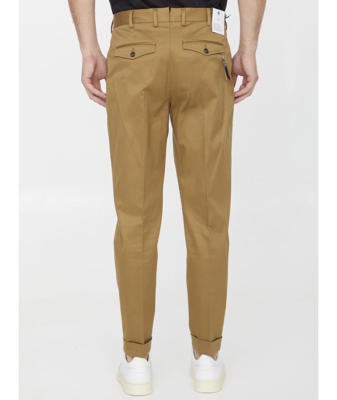 PT TORINO Бежевые хлопковые повседневные брюки, фото 5