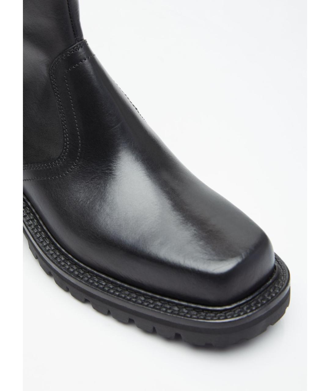 DRIES VAN NOTEN Черные кожаные низкие ботинки, фото 2