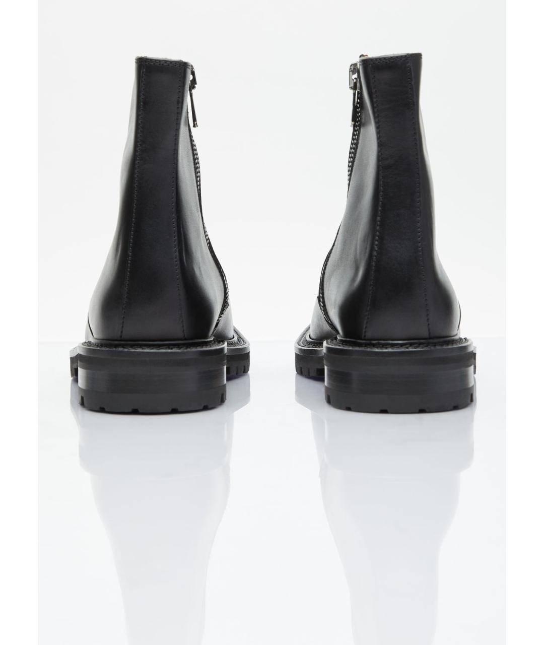 DRIES VAN NOTEN Черные кожаные низкие ботинки, фото 5