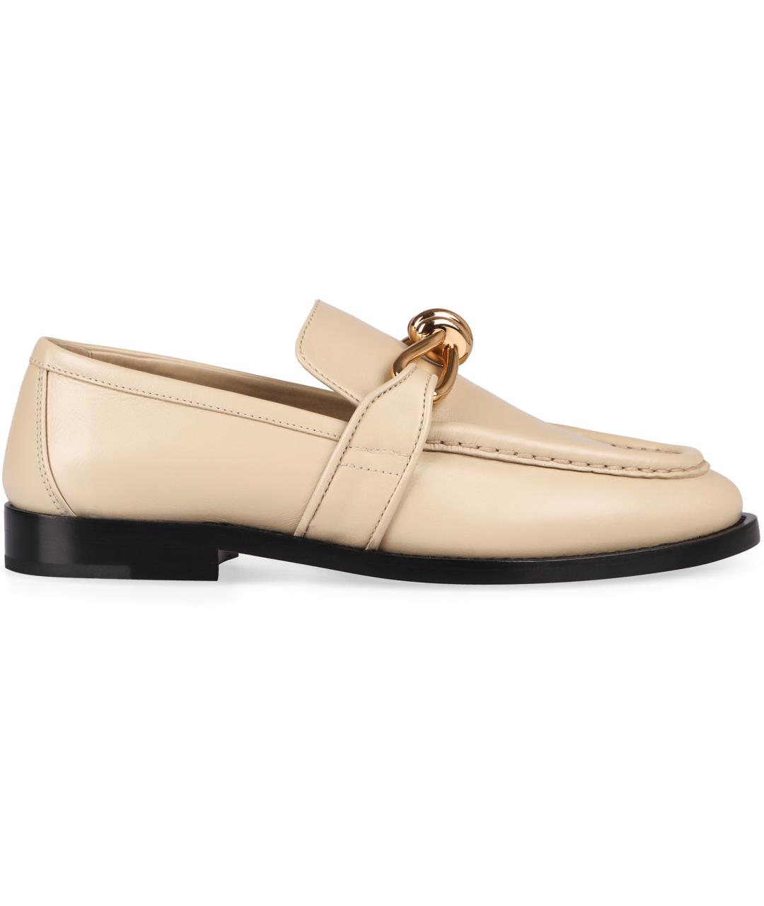 BOTTEGA VENETA Бежевые кожаные лоферы, фото 2