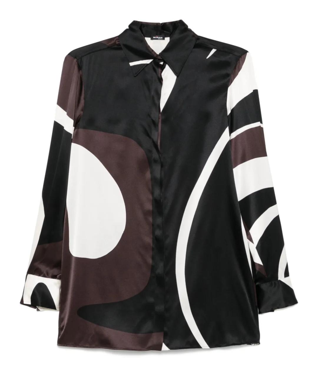 KITON Коричневая шелковая рубашка, фото 1