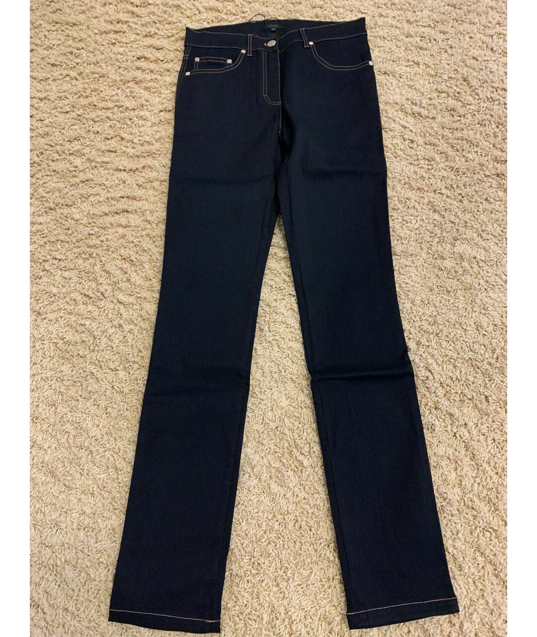 ESCADA Синие хлопко-эластановые прямые джинсы, фото 7