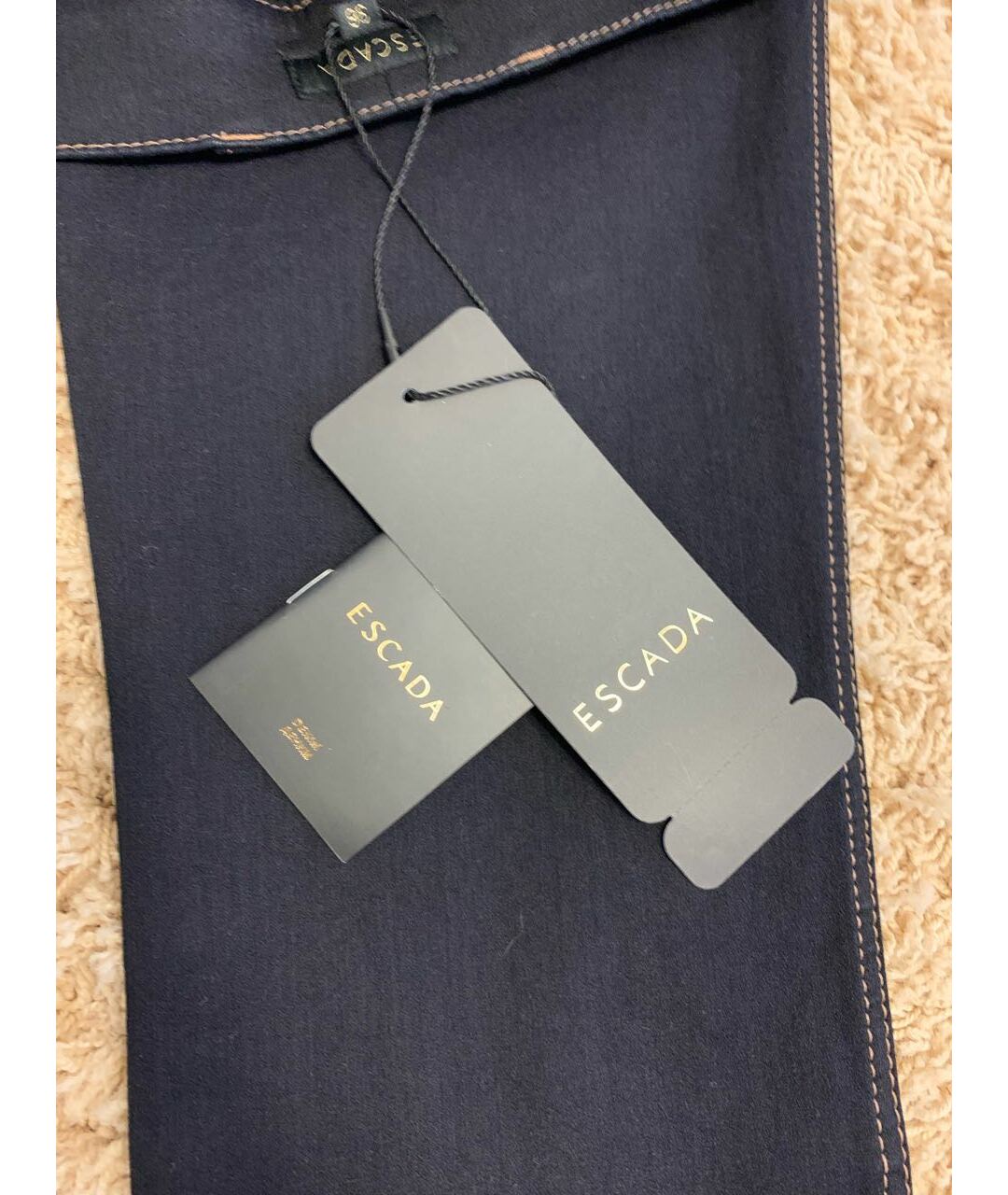 ESCADA Синие хлопко-эластановые прямые джинсы, фото 6