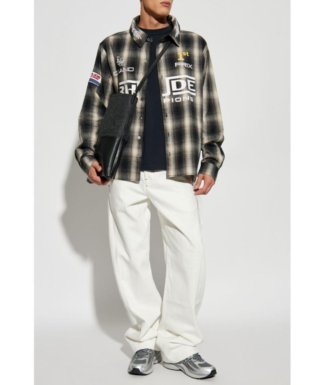 RHUDE Черная хлопковая кэжуал рубашка, фото 2