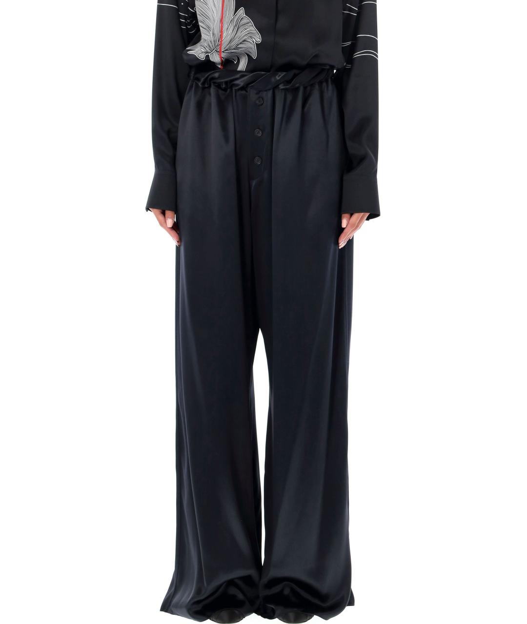 FERRAGAMO Черные вискозные прямые брюки, фото 4