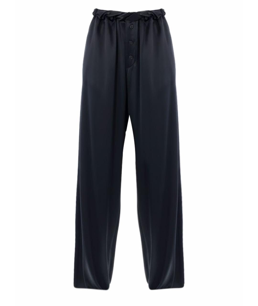 FERRAGAMO Черные вискозные прямые брюки, фото 1