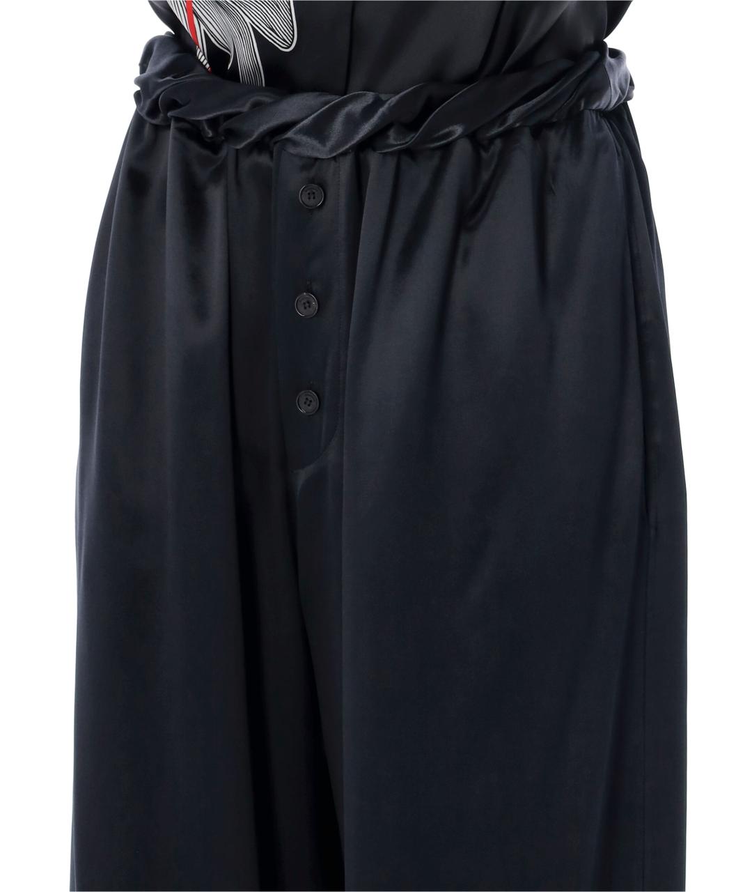 FERRAGAMO Черные вискозные прямые брюки, фото 3