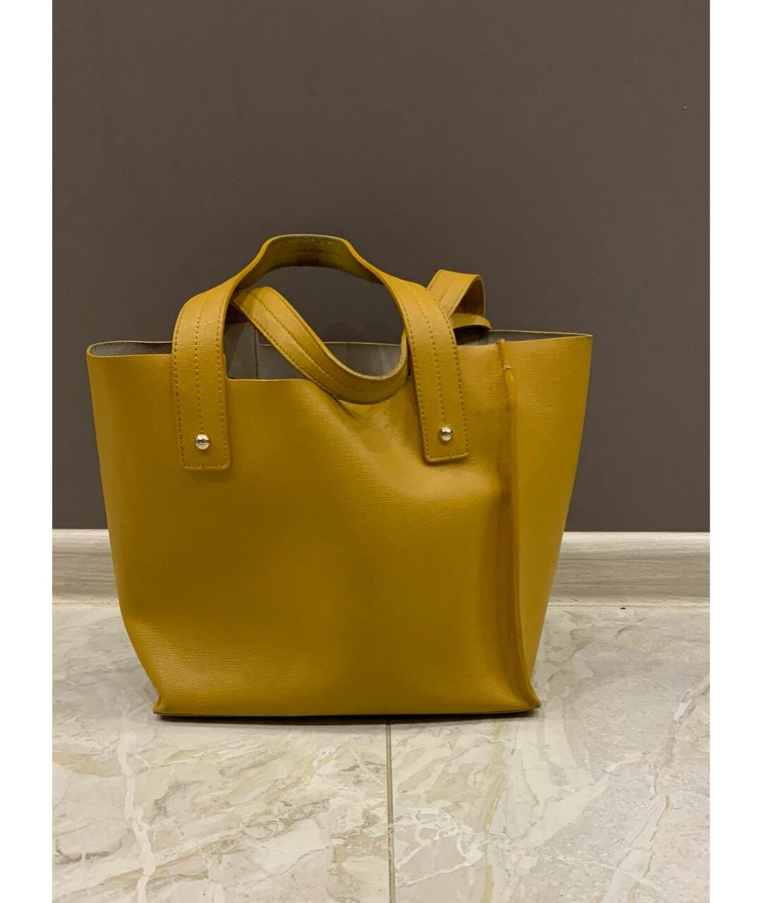 FURLA Горчичная кожаная сумка тоут, фото 3