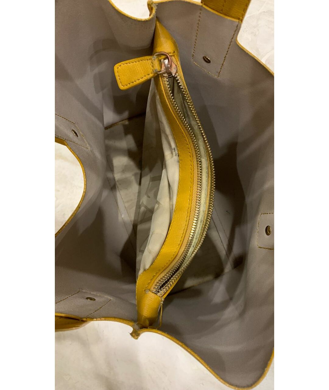 FURLA Горчичная кожаная сумка тоут, фото 4