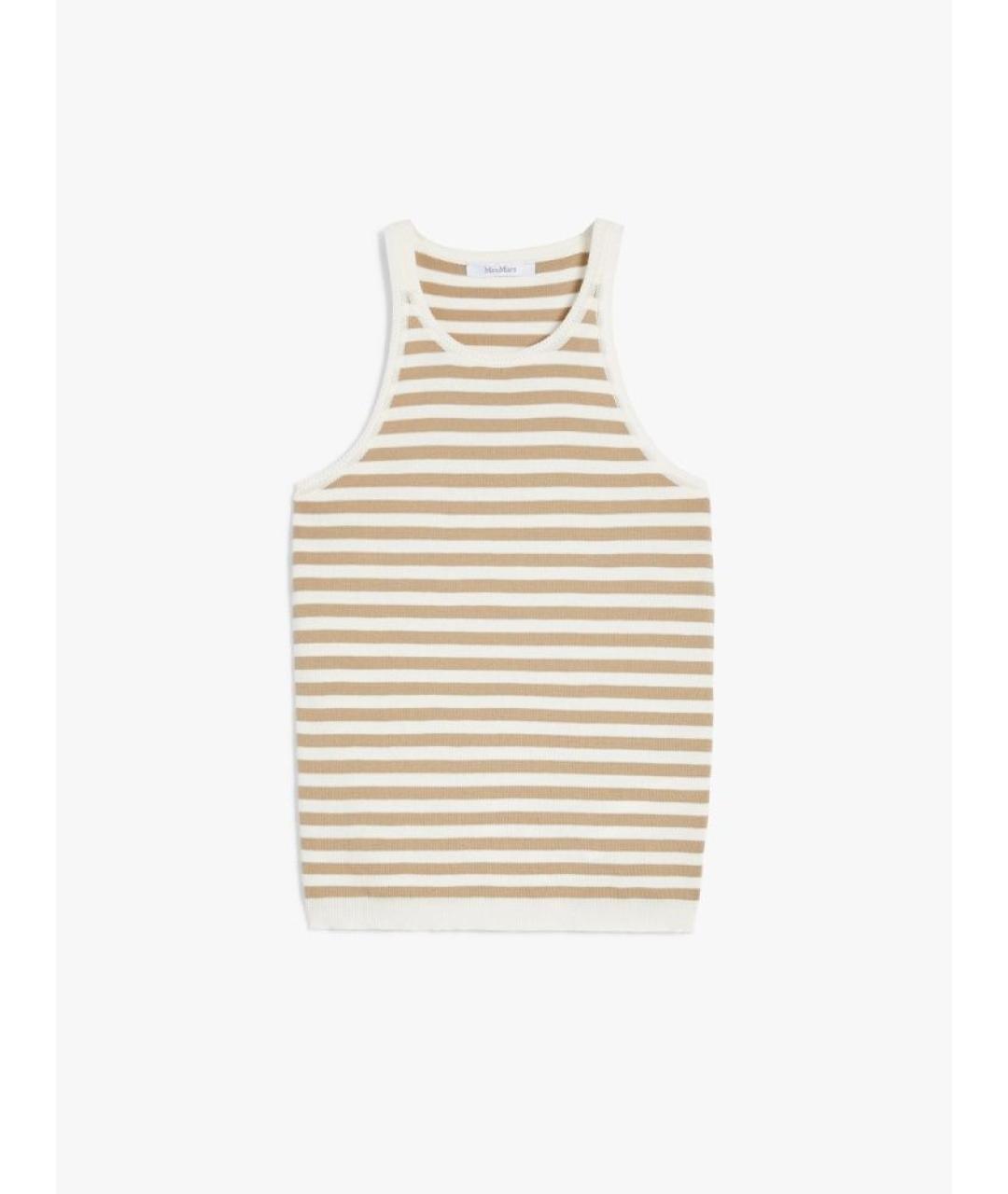 MAX MARA Бежевая хлопковая майка, фото 7