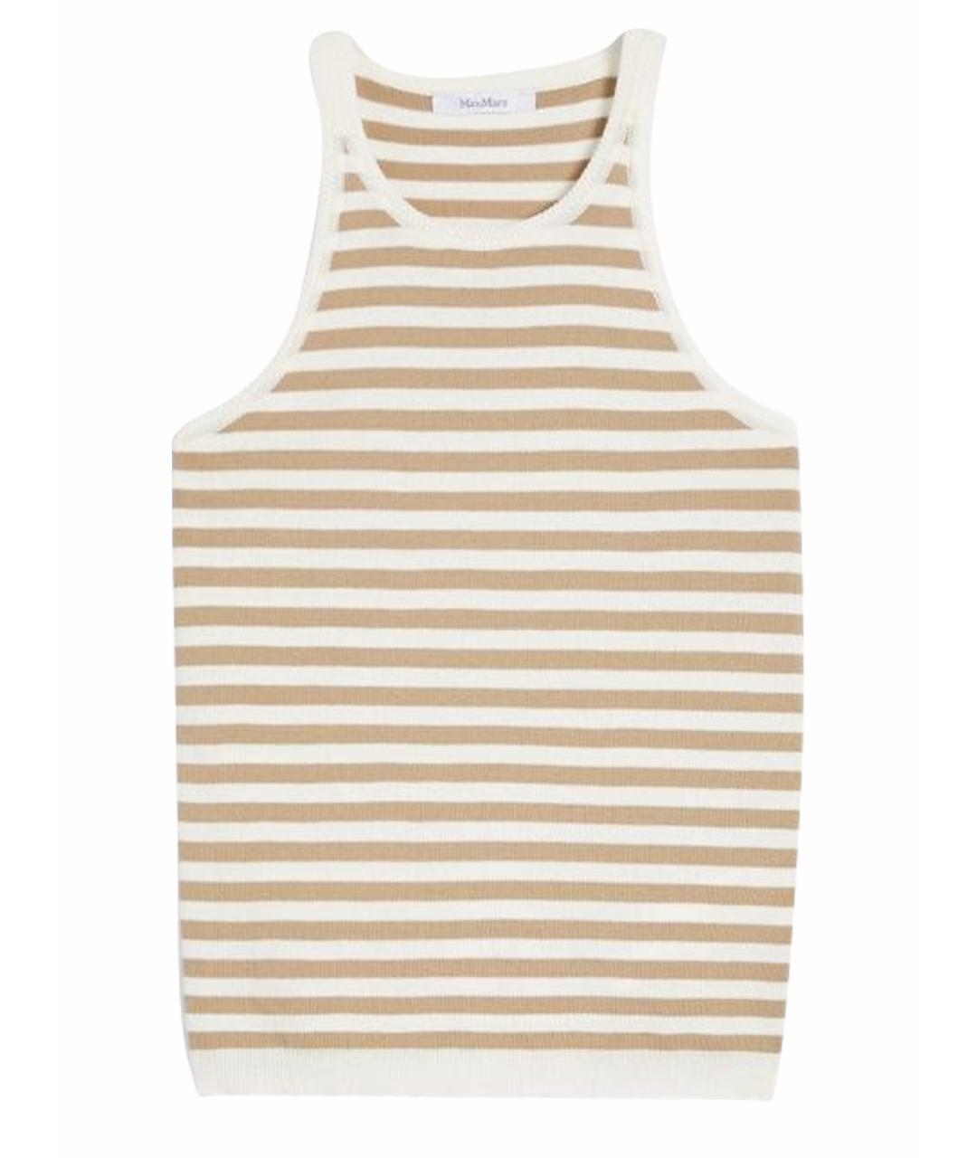 MAX MARA Бежевая хлопковая майка, фото 1