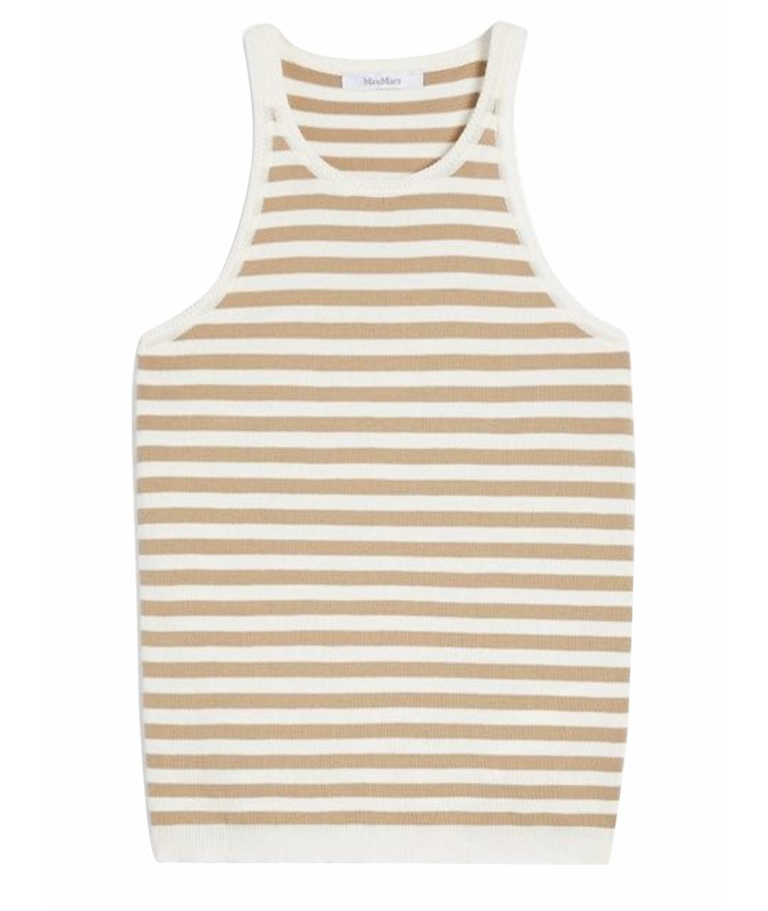 MAX MARA Бежевая хлопковая майка, фото 2