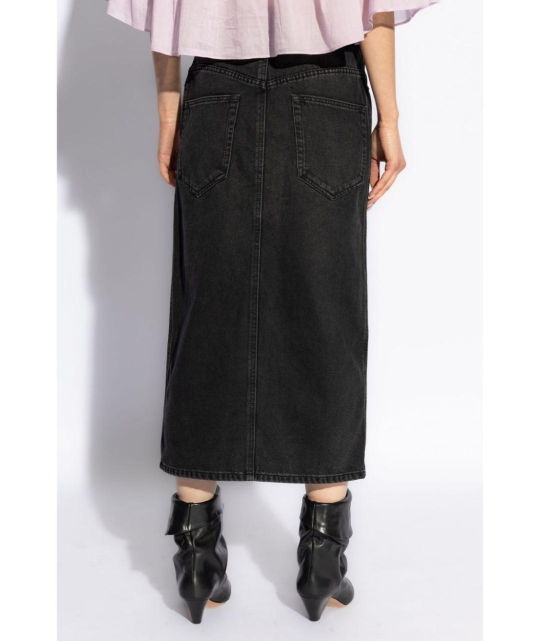 ISABEL MARANT Черная хлопковая юбка миди, фото 4