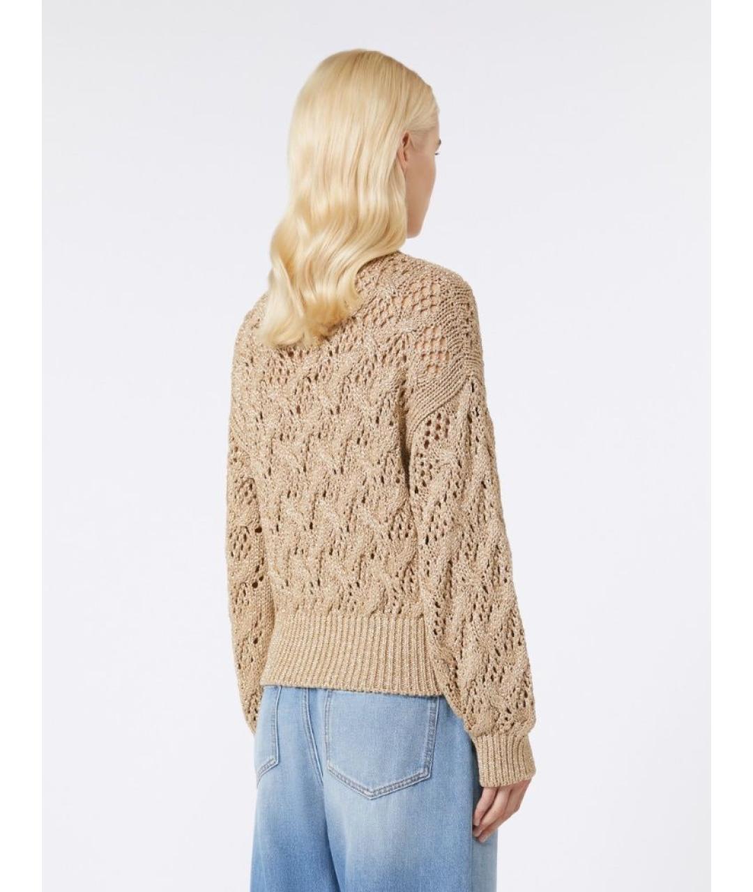 MAX MARA STUDIO Золотой вискозный джемпер / свитер, фото 3