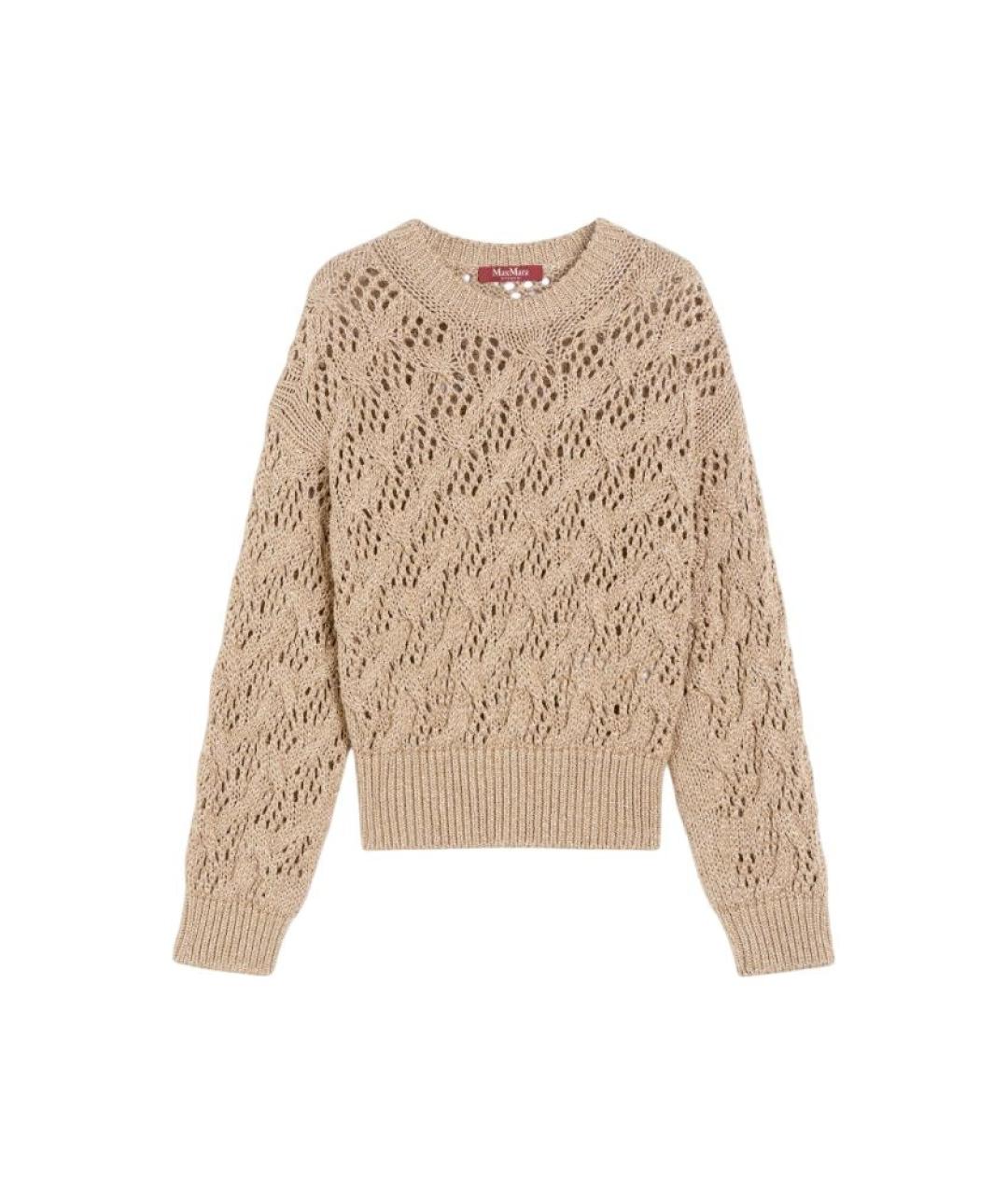 MAX MARA STUDIO Золотой вискозный джемпер / свитер, фото 1