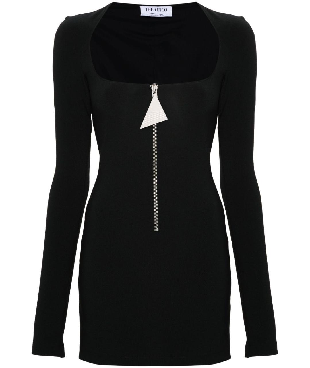 THE ATTICO Черное полиэстеровое вечернее платье, фото 1