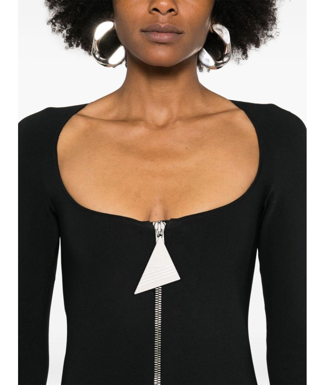 THE ATTICO Черное полиэстеровое вечернее платье, фото 5