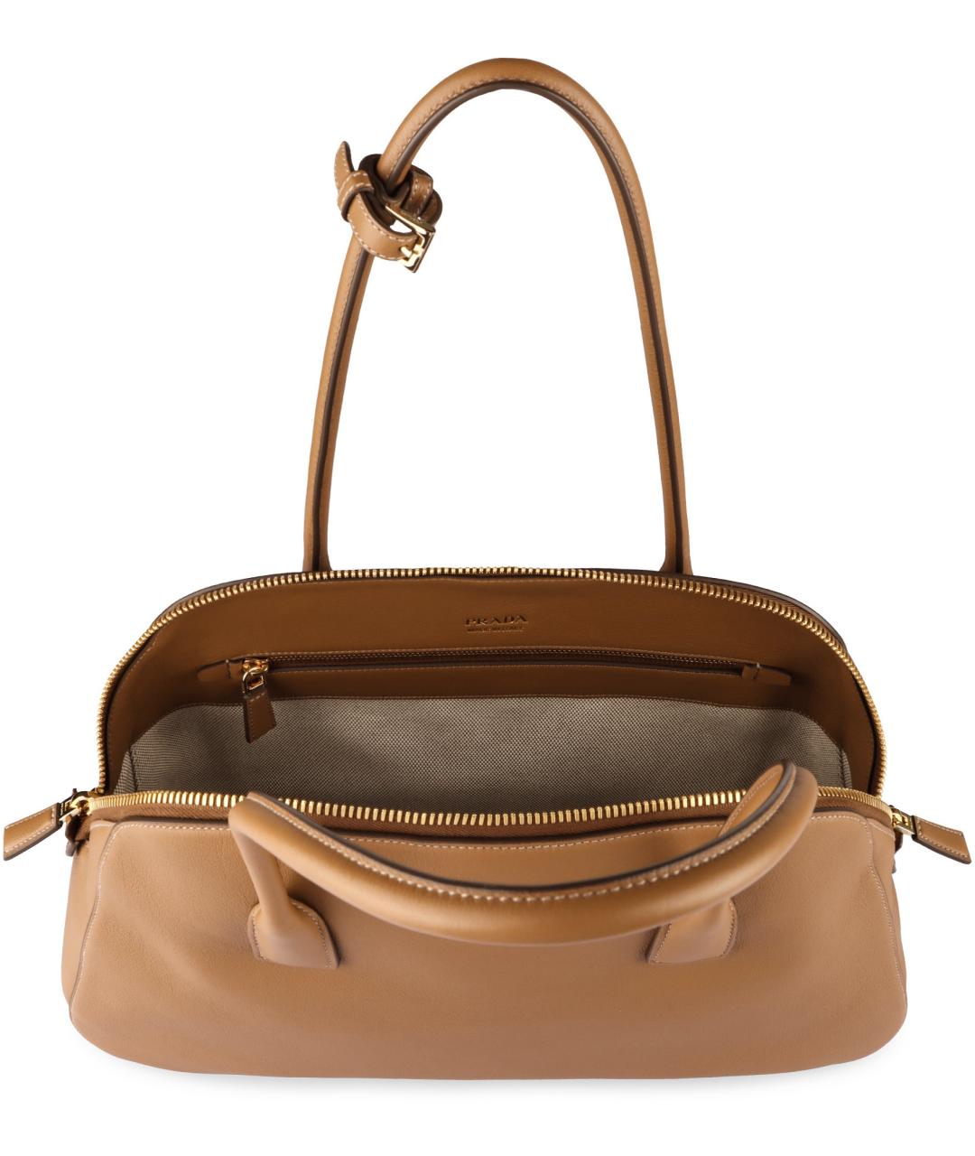 PRADA Бежевая кожаная сумка тоут, фото 5