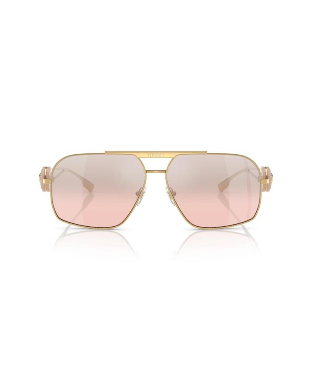 VERSACE Золотые металлические солнцезащитные очки, фото 2