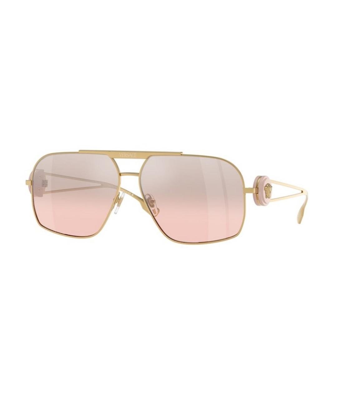 VERSACE Золотые металлические солнцезащитные очки, фото 1