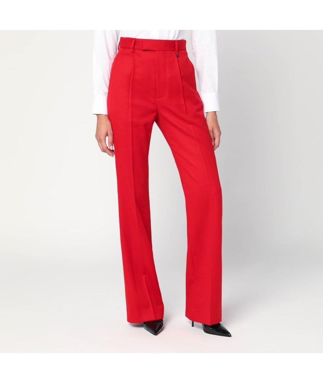 VIVIENNE WESTWOOD Красные шерстяные прямые брюки, фото 2