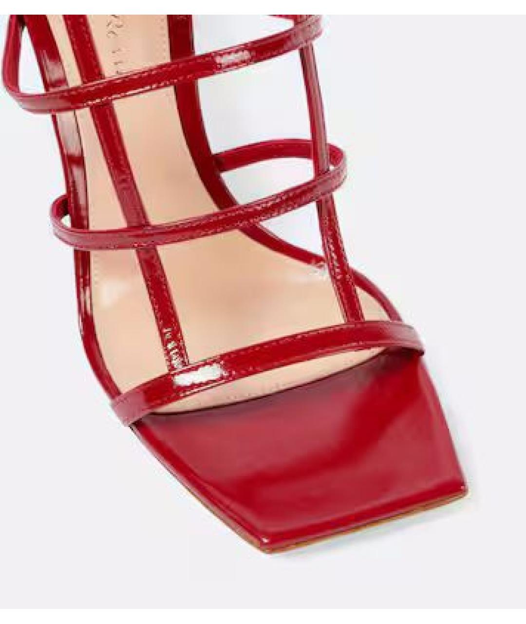 GIANVITO ROSSI Красные кожаные босоножки, фото 3