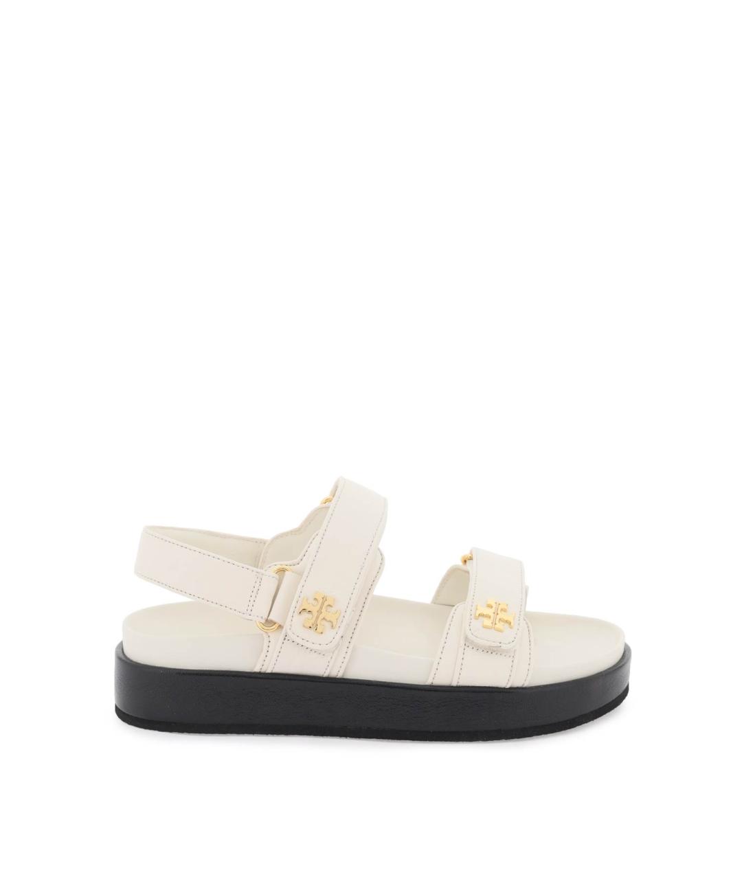 TORY BURCH Белые кожаные босоножки, фото 1