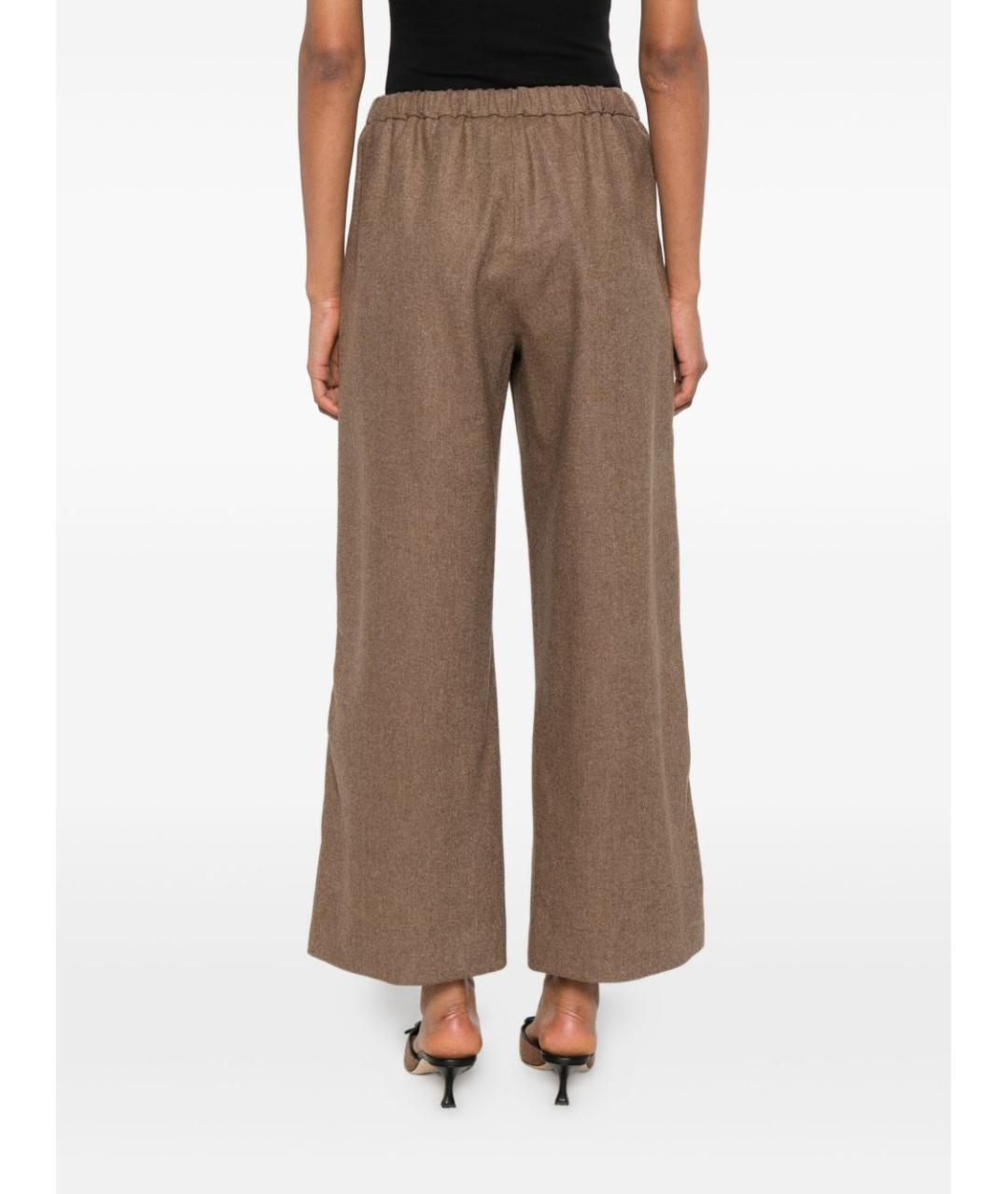 'S MAX MARA Коричневые шерстяные брюки широкие, фото 3