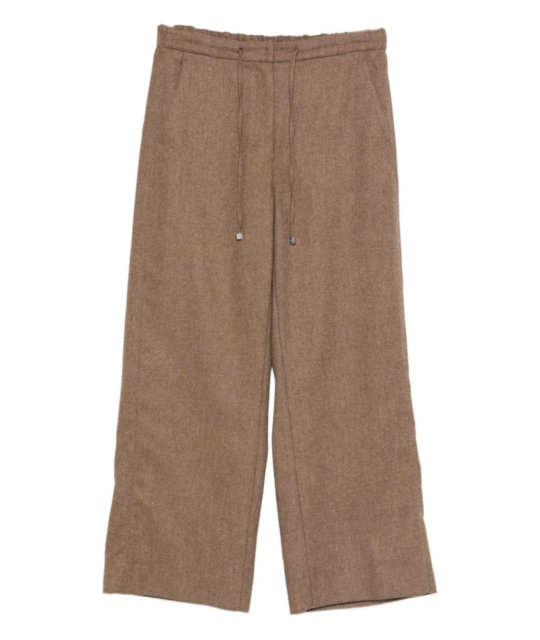 'S MAX MARA Коричневые шерстяные брюки широкие, фото 1