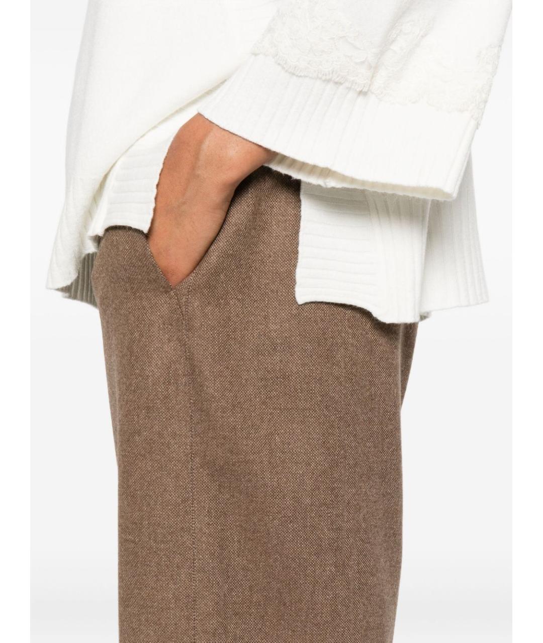 'S MAX MARA Коричневые шерстяные брюки широкие, фото 2