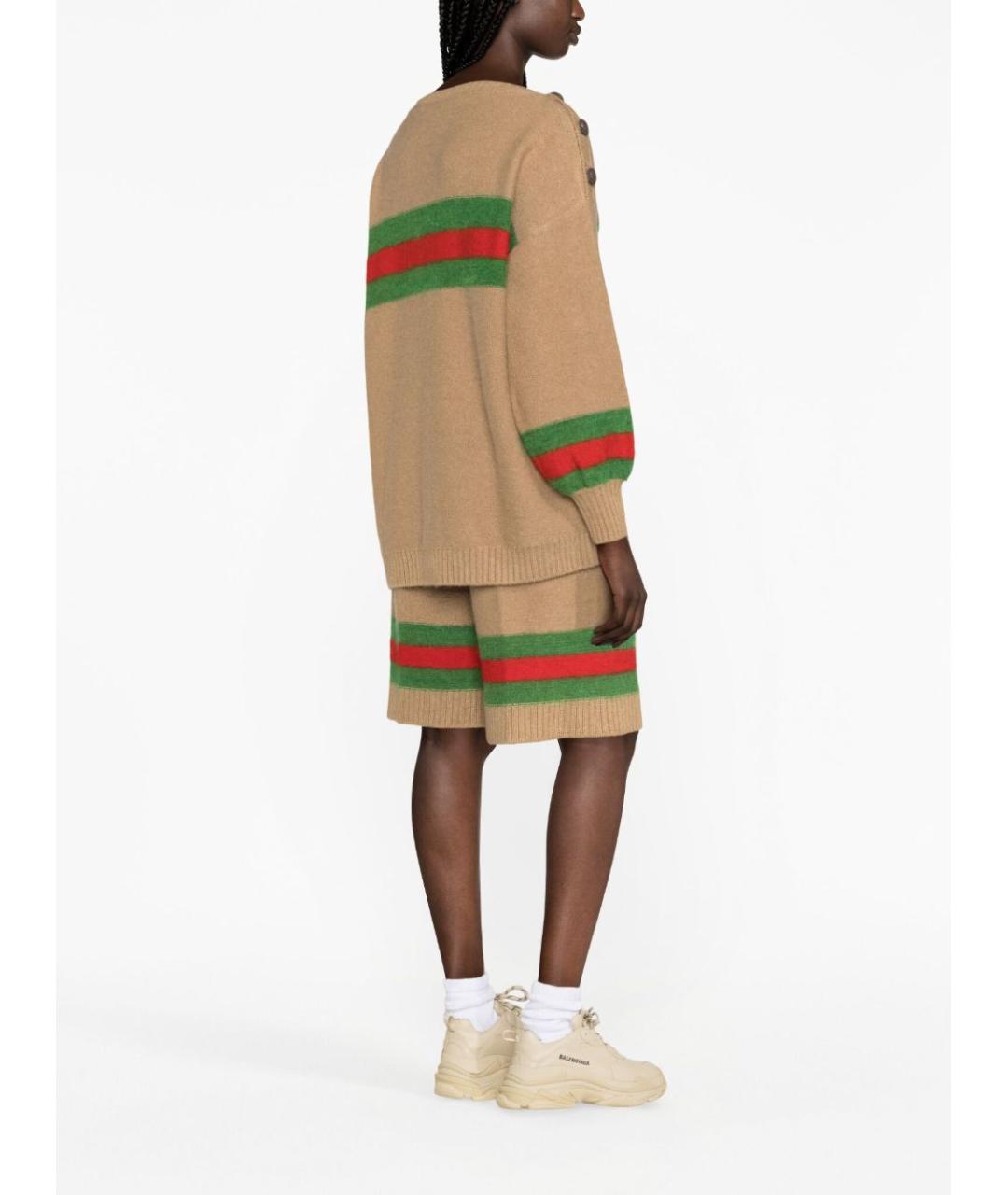 GUCCI Бежевый шерстяной джемпер / свитер, фото 3