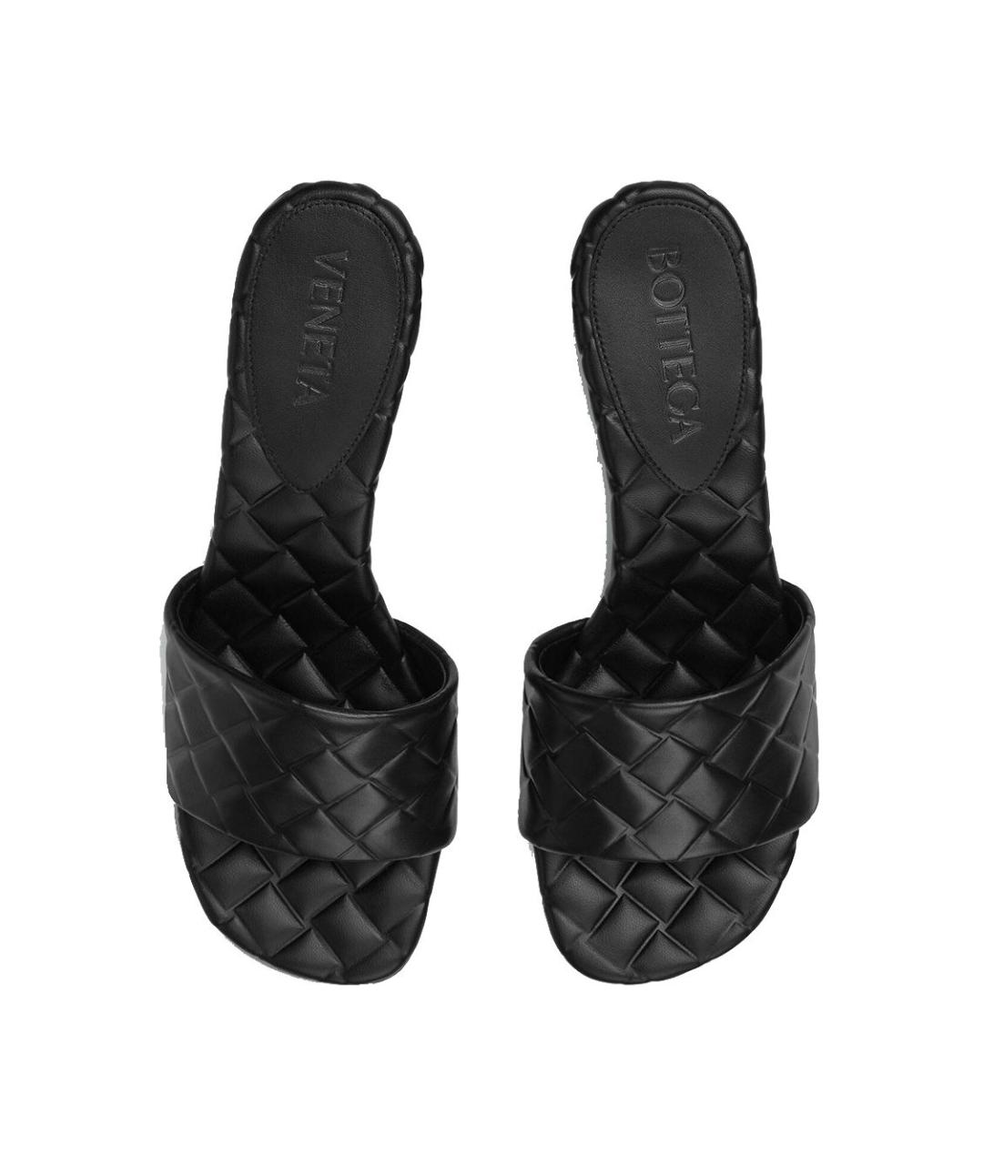 BOTTEGA VENETA Черные кожаные мюли, фото 2