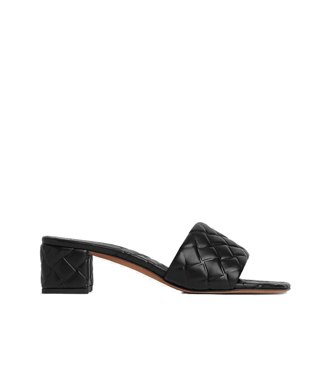 BOTTEGA VENETA Черные кожаные мюли, фото 1