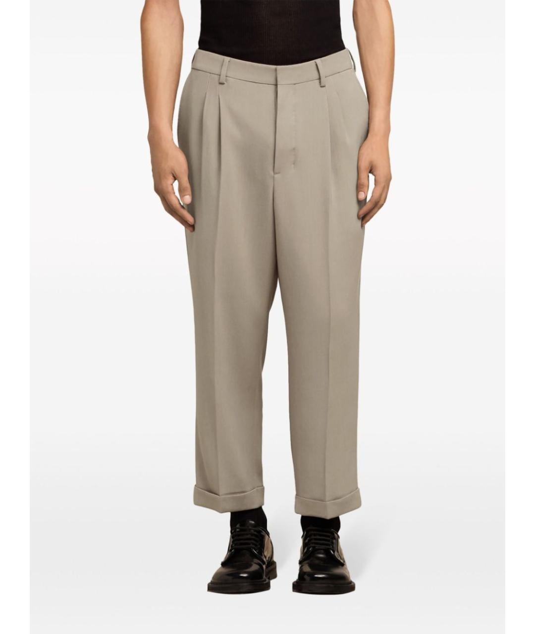 Ami Paris Серые шерстяные повседневные брюки, фото 5