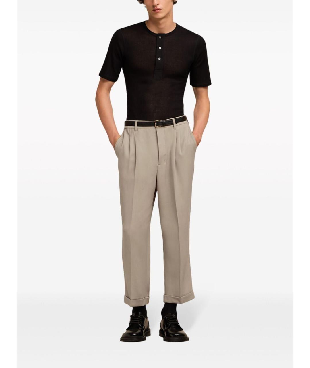 Ami Paris Серые шерстяные повседневные брюки, фото 2