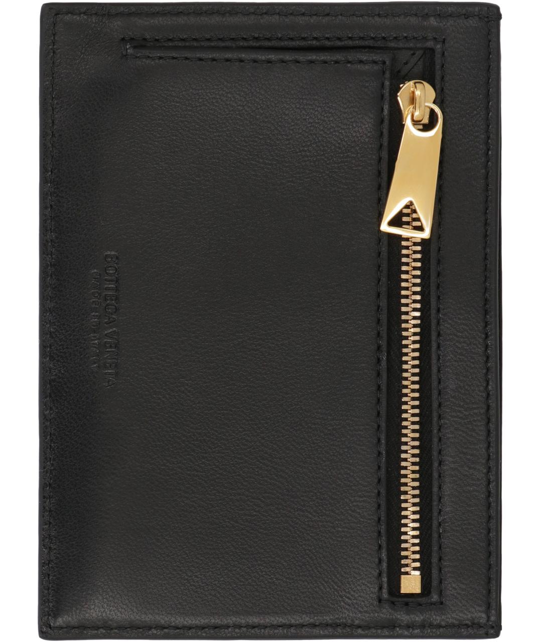 BOTTEGA VENETA Черный кожаный кошелек, фото 3