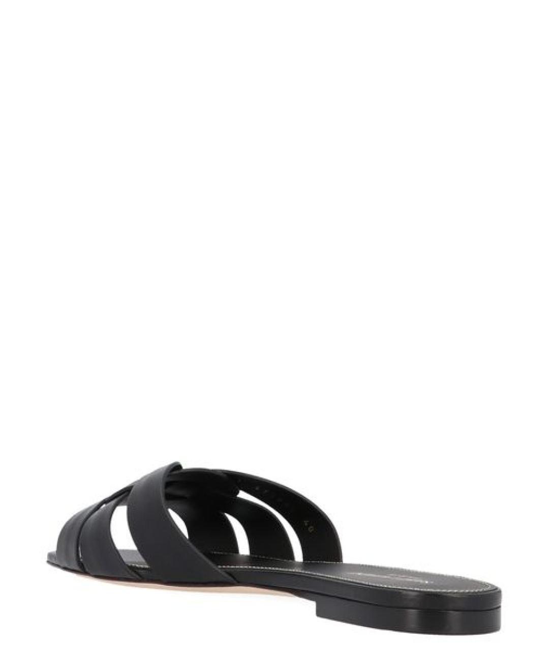SAINT LAURENT Черные кожаные сандалии, фото 2