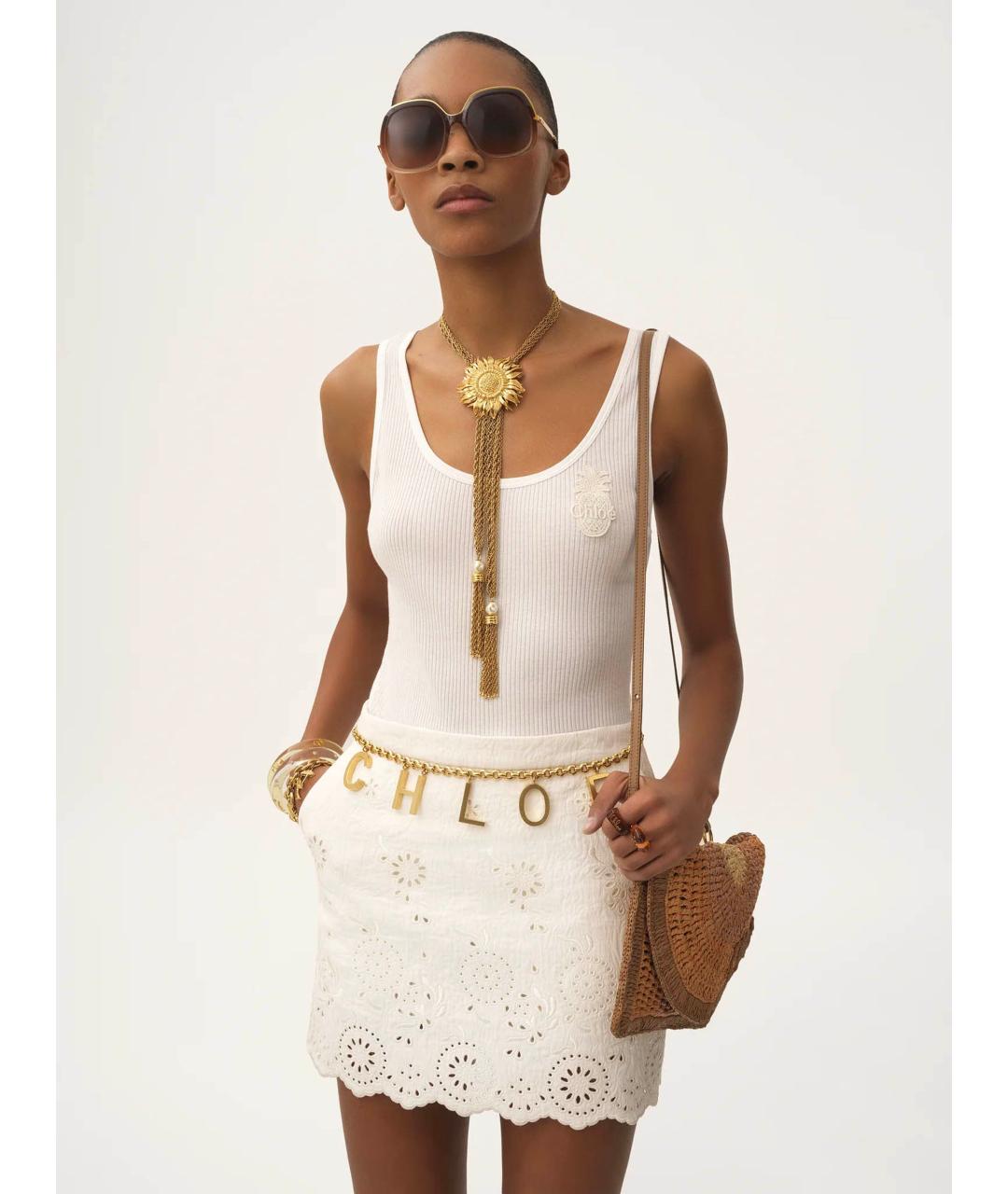 CHLOE Белая хлопковая майка, фото 3
