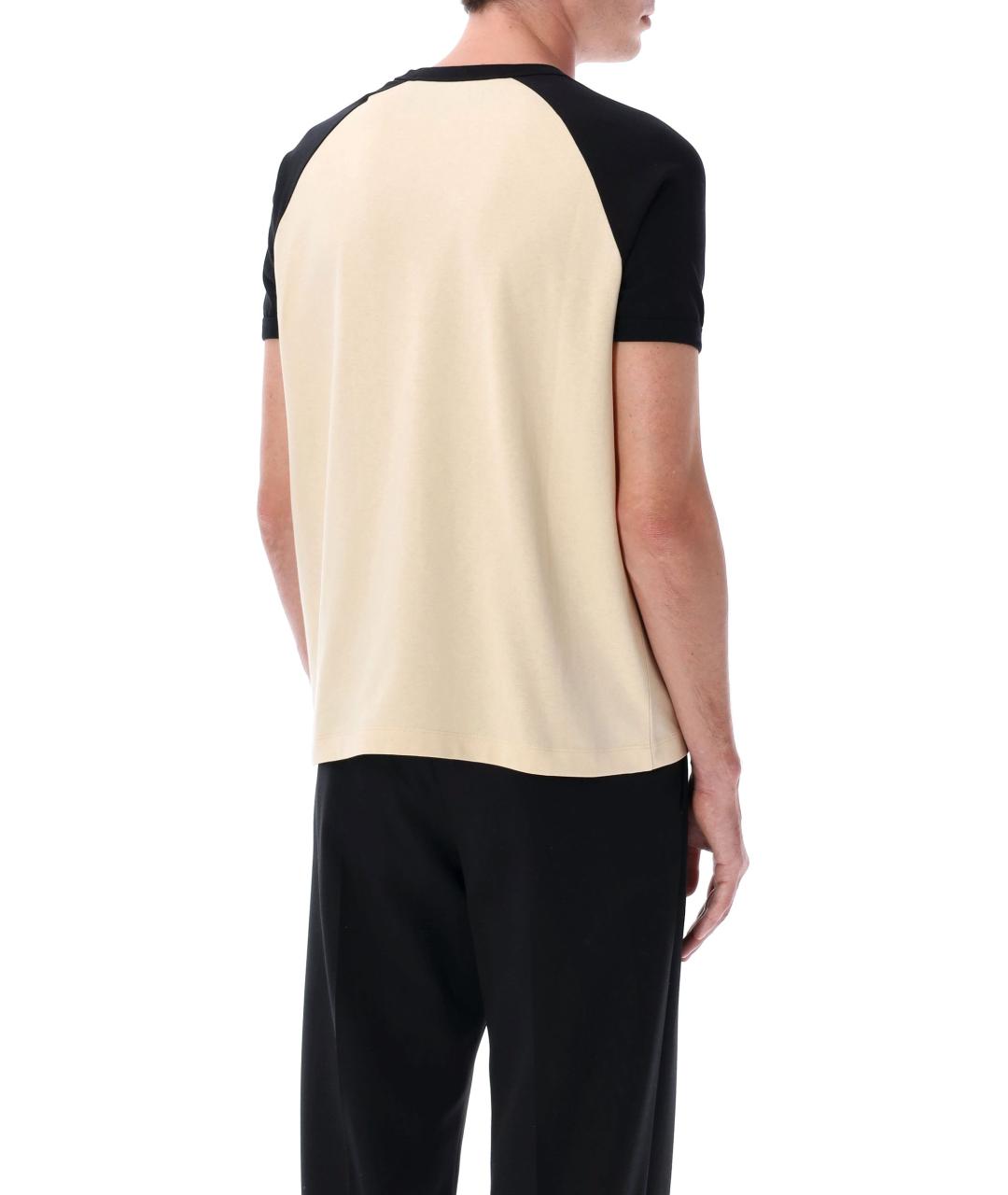 VALENTINO Бежевая хлопковая футболка, фото 3