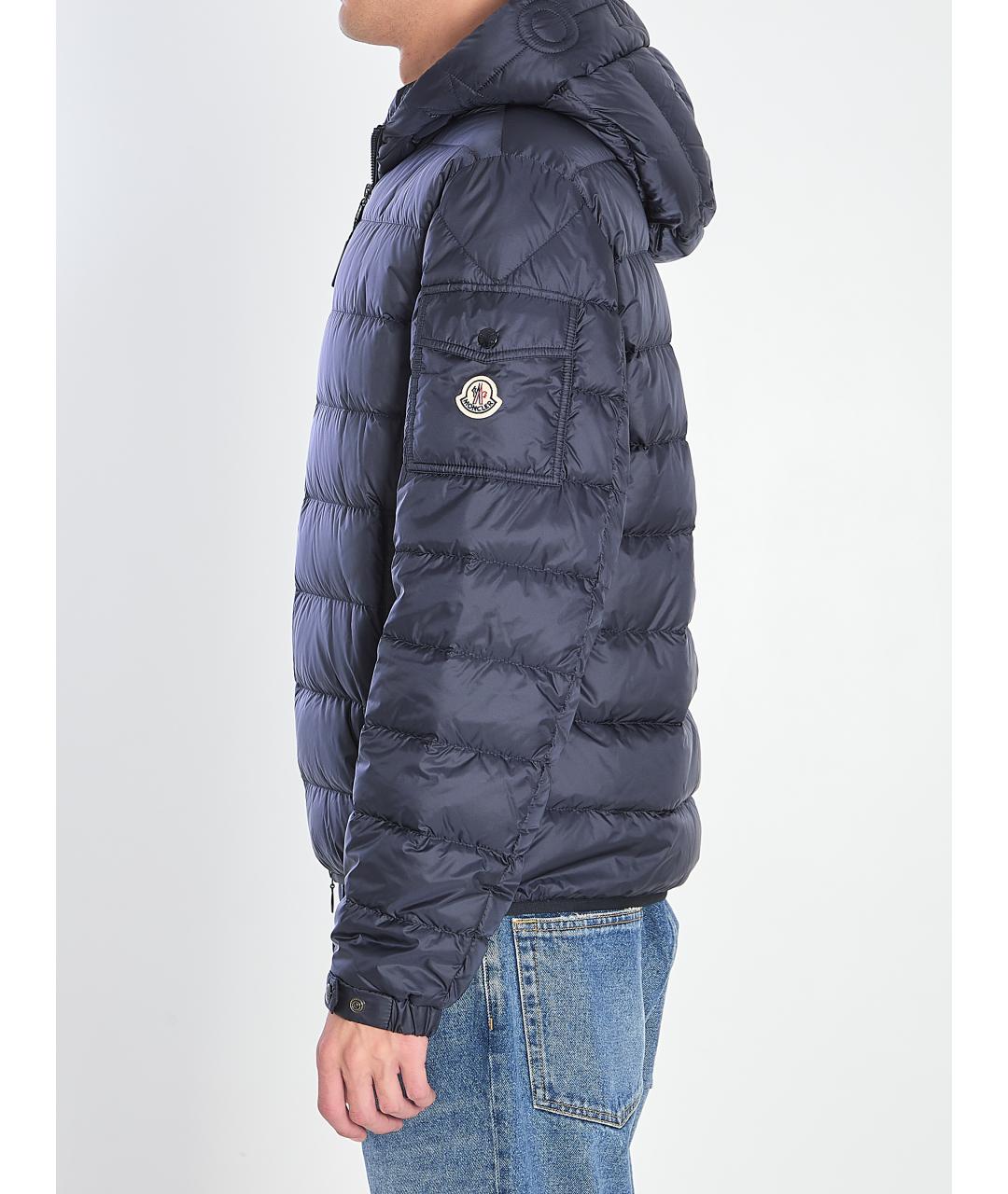 MONCLER Синяя полиэстеровая куртка, фото 3