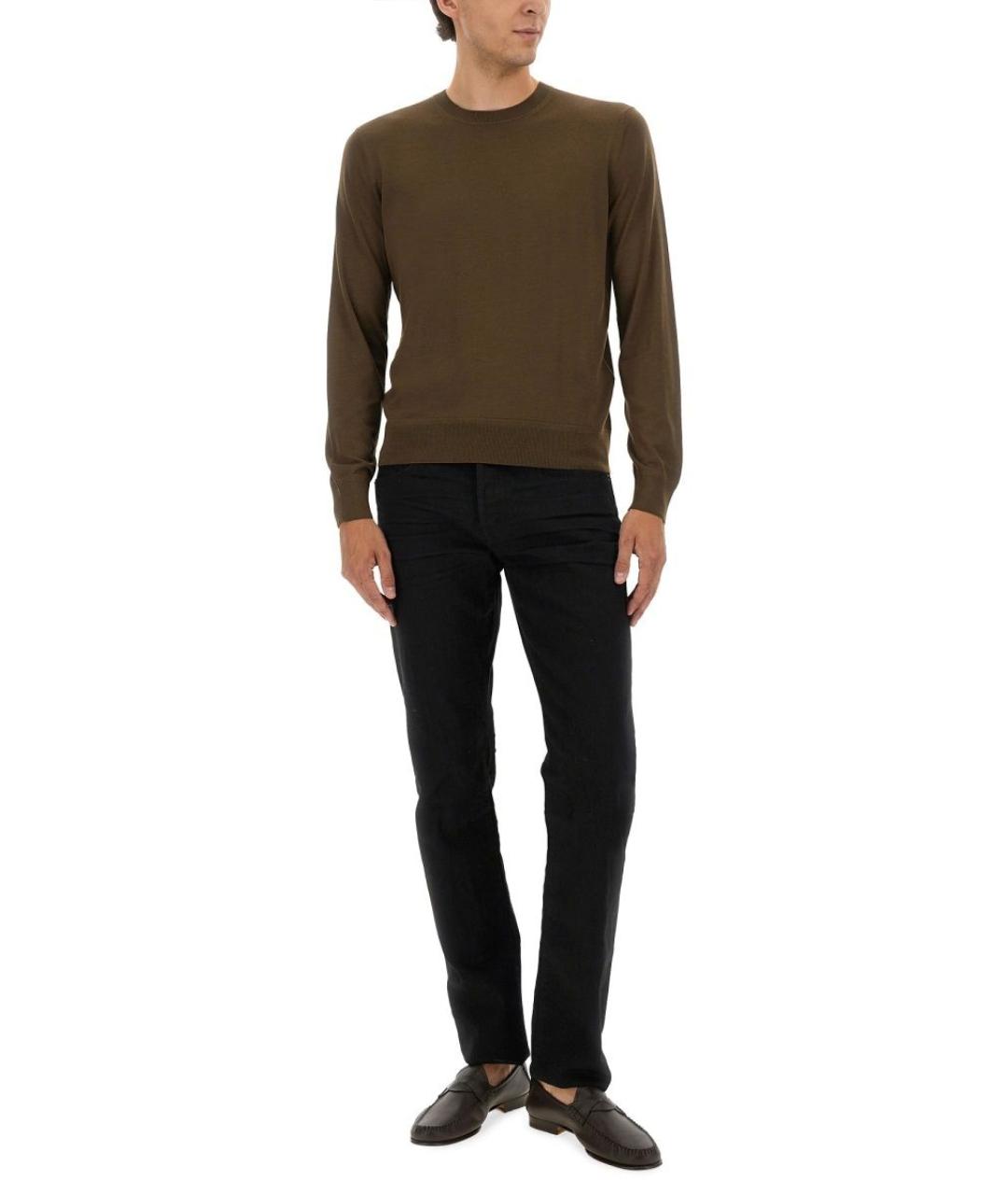 TOM FORD Коричневый шелковый джемпер / свитер, фото 2