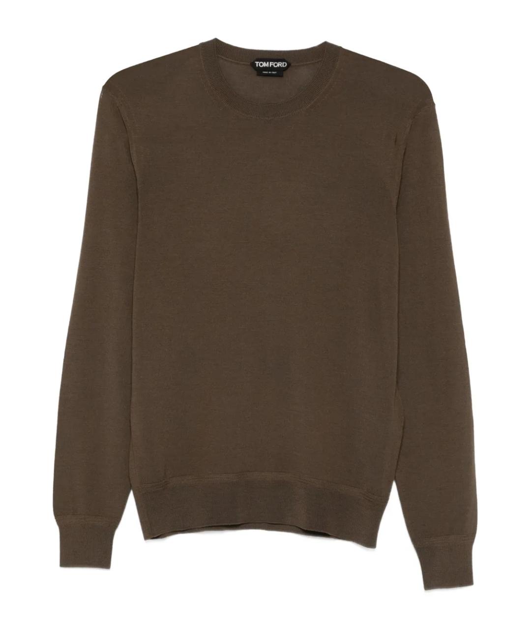 TOM FORD Коричневый шелковый джемпер / свитер, фото 1